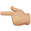 A logo of a hand pointing left.