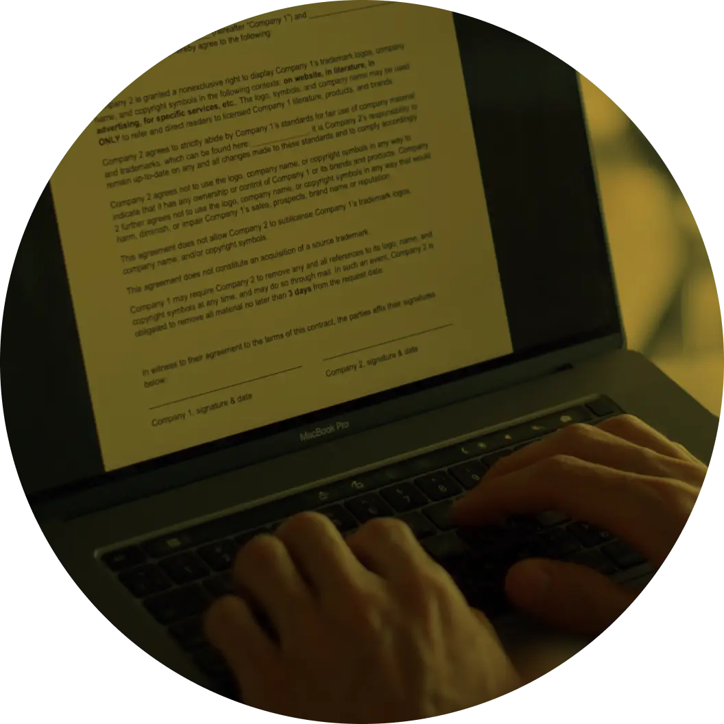 A person takes notes